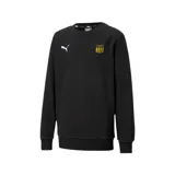 Buzo de cuello redondo Puma Peñarol Cas Crew Neck Sweat, color negro con el logo de Puma en blanco y el escudo del Club Atlético Peñarol en el pecho.