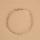Pulsera de plata 925 con eslabones tipo soga (rope chain).