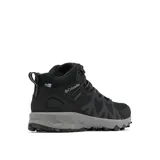 Championes de senderismo Columbia modelo Peakfreak II Mid Outdry, color negro con entresuela gris. Diseño de altura media con tecnología impermeable OutDry, sistema Navic Fit para mayor estabilidad y suela Adapt Trax para tracción superior en diversos terrenos.