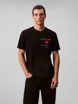 Remera de cuello redondo y manga corta, confeccionada en algodón regenerativo. Presenta un estampado gráfico en el pecho con el logo de la marca y la inscripción New York City.