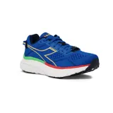 Championes de running Diadora Equipe Atomo M, color azul con detalles en dorado, verde y rojo.