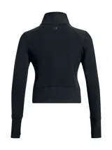 Campera deportiva de alto rendimiento con cierre frontal completo, cuello alto y mangas largas con orificios para pulgares. Confeccionada en tejido elástico y transpirable de secado rápido, cuenta con bolsillos laterales y paneles acanalados estratégicos.
