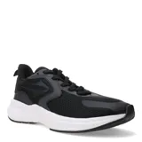Championes deportivos Topper modelo Fast 2.0, color negro con suela blanca. Presentan un diseño de malla transpirable con refuerzos sintéticos, cierre con cordones y suela de goma resistente.