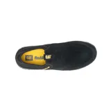 Zapatillas Caterpillar Hex + Slip On negras sin cordones, con capellada de gamuza recubierta de PU, forro de malla interior hecho con residuos industriales 100% reciclados, plantilla moldeada de espuma de PU, suela de goma duradera y con gran tracción y construcci

