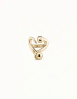 Anillo plateado de diseño abierto con forma de corazón atravesado por un clavo. Diseño exclusivo de UNOde50.