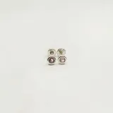 Par de aros abridores de plata 925 con circonias redondas color rosa.