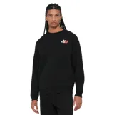 Buzo Rivvia Prosperity de cuello redondo y manga larga, color negro, con pequeño estampado gráfico en el pecho y puños y cintura de tejido elástico acanalado.
