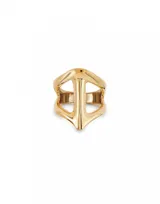 Anillo de aleación de metales bañado en oro de 18k con diseño de mantarraya.