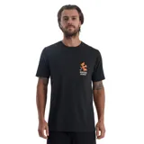 Remera negra de manga corta con estampado pequeño en el pecho del logo de la marca Roark Nomads.