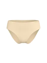 Panty bikini de tiro medio color marfil, confeccionado en microfibra supersuave con acabado termosellado sin costuras.