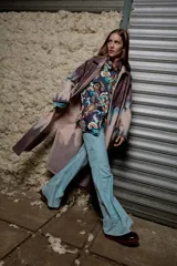 Tapado de paño crudo de lana 100% pintado a mano, talle único similar a un M/L.