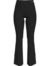 Pantalón legging acampanado de punto Milano color negro, con cintura elástica con logo de Calvin Klein.