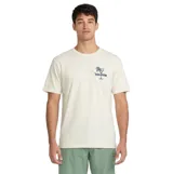 Remera Volcom modelo Dive Bar, color blanco, de manga corta y cuello redondo, con pequeño estampado gráfico en el pecho.