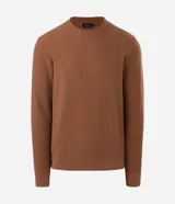 Suéter masculino de punto piqué con textura, cuello redondo y mangas largas. Presenta un diseño básico y versátil con un calce confortable.