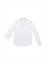 Camisa de vestir manga larga con corte super slim, cuello clásico y cierre frontal con botones.