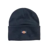 Gorro de lana azul marino con logo de la marca Dickies bordado en el frente.