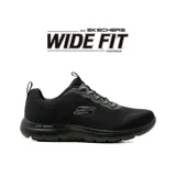 Championes deportivos Skechers modelo Summits Eckler Wide Fit, color negro (All Black), con capellada de malla técnica y cordones elásticos.