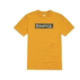 Remera negra de manga corta con estampa frontal del logo de Emerica en camuflado.