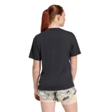 Remera deportiva Adidas de manga corta, color negro, con cuello redondo y logo de la marca estampado en el pecho. Presenta detalles en el interior del cuello con la inscripción running.