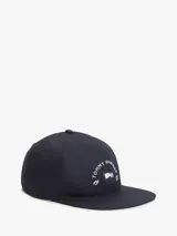Gorra de béisbol Tommy Hilfiger de lona de algodón azul marino, diseño de seis paneles con visera plana y bordado frontal con el logo y una bandera náutica.