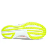 Championes de running Saucony Endorphin Speed 3, color rojo con detalles en amarillo y blanco.