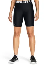 Calzas cortas deportivas Under Armour HeatGear Authentics de color negro, con cintura elástica ancha con logotipo visible y logo de la marca en la pierna. Confeccionadas en tejido elástico de secado rápido.