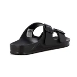 Sandalias Quiksilver modelo Malibu para hombre, de color negro, con dos tiras ajustables con hebilla y plantilla anatómica.