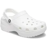 Zuecos Crocs Classic Platform color negro, con suela de plataforma elevada y tira trasera ajustable.