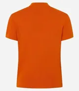 Blusa de punto color celeste, con cuello alto, manga corta y malla texturizada.