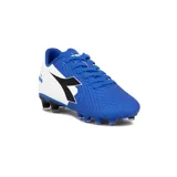 Championes de fútbol Diadora Striker II MD, color azul con detalles en blanco y negro.