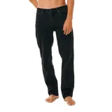 Pantalón de jean negro de corte recto, con bolsillos delanteros y traseros.
