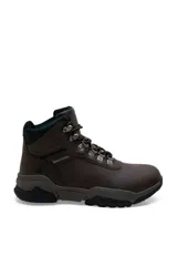 Botas de trekking Santa Barbara Declan color camel, con cordones bicolor, suela dentada de goma y detalles acolchados en el cuello.