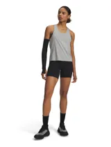 Short deportivo Under Armour de la línea HeatGear, color negro, con ajuste ceñido al cuerpo, cintura alta elástica y logo reflectante en la pierna.