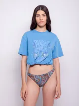 Bombacha de bikini con estampado multicolor.