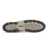 Botas de trekking Columbia Transverse Hike, modelo impermeable, en color gris con cordones rosados y detalles en negro y blanco. Confeccionadas con una parte superior de cuero y malla, entresuela TechLite y suela Omni-Grip.