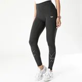 Calza larga Adidas de color gris oscuro con logo pequeño en la cadera y estampado de tréboles en el tobillo.