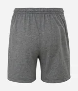 Pijama corto masculino compuesto por una musculosa de lino color verde oscuro y una bermuda de algodón, poliéster y lino color gris melange con lazo ajustable en la cintura.