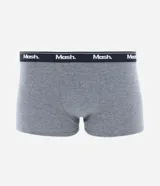 Kit de dos calzoncillos bóxer Mash, uno negro y otro gris, confeccionados en algodón con cintura elástica con logo de la marca.