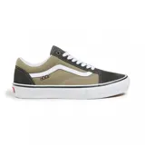 Zapatillas Vans Old Skool color beige y marrón con la clásica sidestripe blanca.