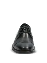 Zapato de vestir formal Hush Puppies modelo Jazz Black, confeccionado en cuero negro con diseño clásico acordonado y costura en la puntera.