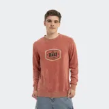 Buzo de cuello redondo con efecto lavado, color naranja, con estampa frontal de la marca Reef.
