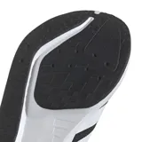 Championes de running Adidas Duramo RC 2, color negro con las icónicas tres tiras laterales en blanco y suela de goma blanca con tecnología Lightmotion. Presentan un diseño de malla transpirable y cierre con cordones.