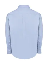 Camisa de vestir manga larga RKF, color azul claro, con cuello abotonado (button-down), bolsillo frontal con logo bordado y cierre de botones. Confeccionada con tecnología Travel 360º y tratamiento antiarrugas.