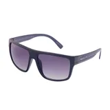 Lentes de sol MDQ modelo Sulawesi con armazón de acetato en color negro y patillas en azul oscuro. Presentan cristales degradados en tono grisáceo y detalle de marca en la patilla.