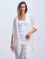 Pashmina de gasa color blanco con apliques de brillos.