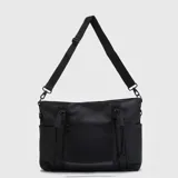 Tote bag de diseño funcional en color negro, con compartimento para laptop, organizadores internos y bolsillos con cierre. Incluye asas de mano y correa ajustable extraíble para llevar al hombro.