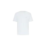 Remera Calvin Klein Jeans de color celeste con cuello redondo, manga corta y pequeño logo bordado en el pecho.