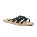 Ojotas Ipanema Slide II color beige con tiras finas negras.