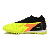 Championes de fútbol Diadora Futbol Cenit Tf M, color amarillo flúor con detalles en negro y logo naranja.