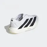 Championes Adidas Adizero Evo SL blancos con detalles en negro, diseñados para running. Cuentan con tecnología Lightstrike Pro para amortiguación y suela Continental para tracción. Fabricados con materiales reciclados.